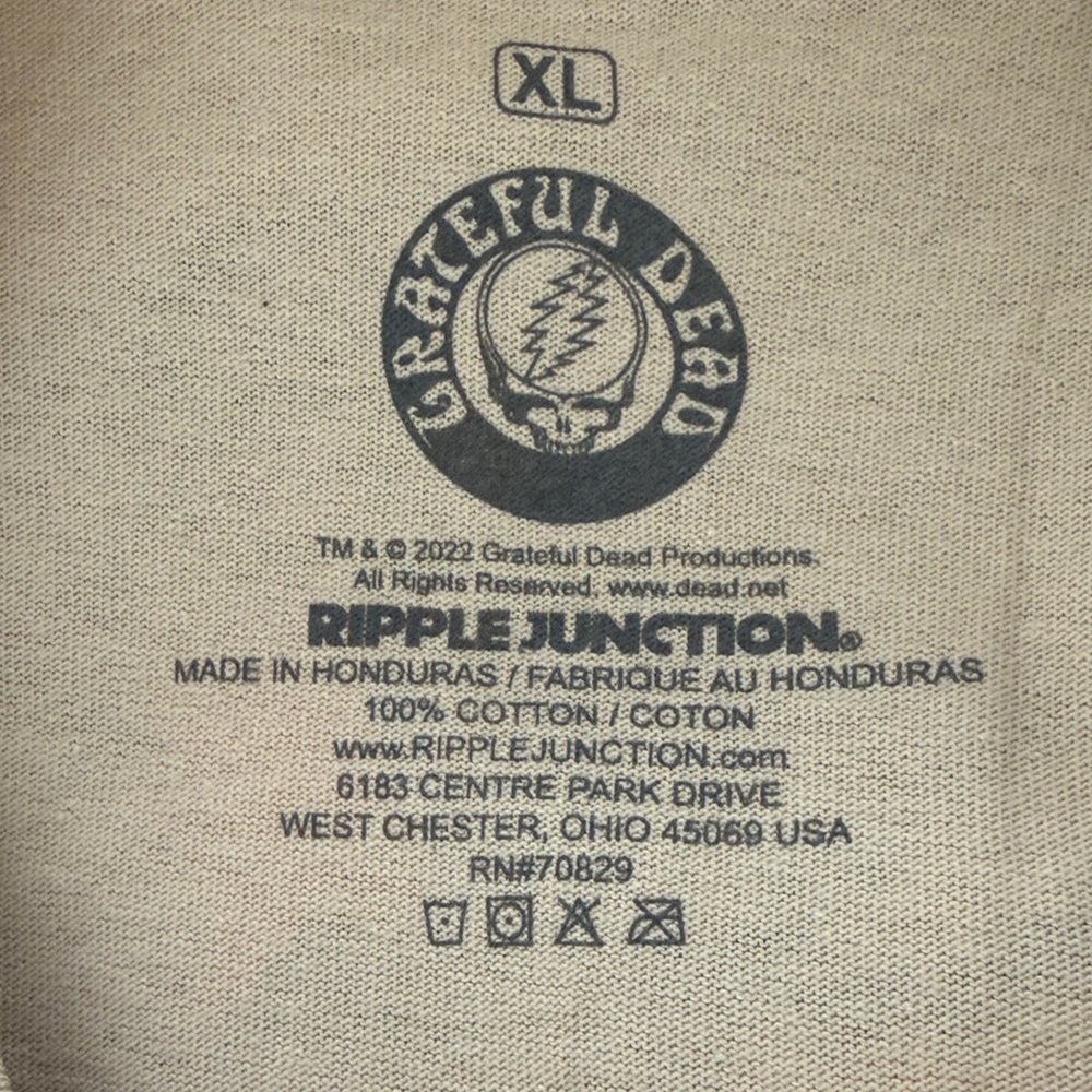 NWOT Ripple Junction Grateful Dead Tan T-Shirt - Picture 2 of 4